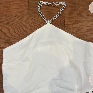 silk white crop top